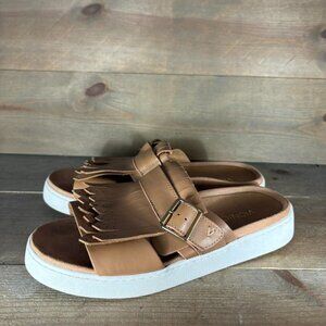 vionic fillmore womens size 8.5 shoes brown leather slip on slide comfort sandal